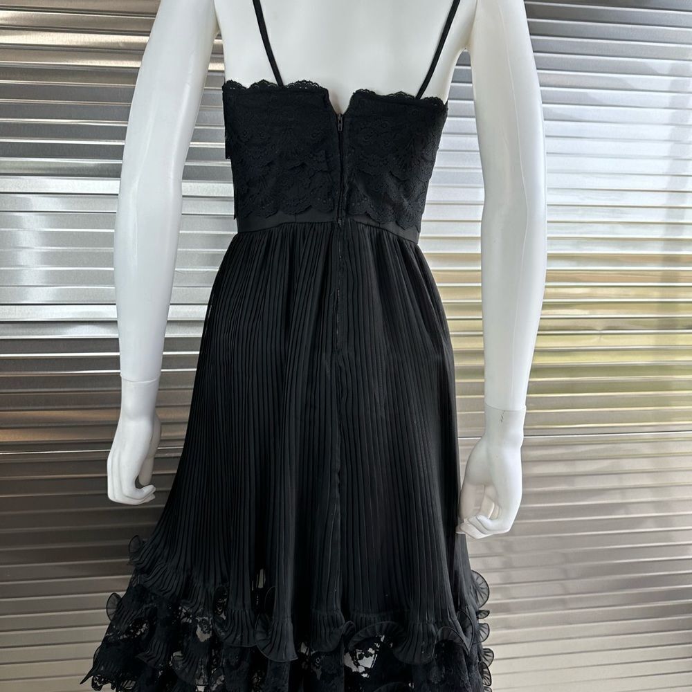 Jacqueline Lechat Cannes France Black Lace Ruched Little Black Dress Small - Picture 8 of 13